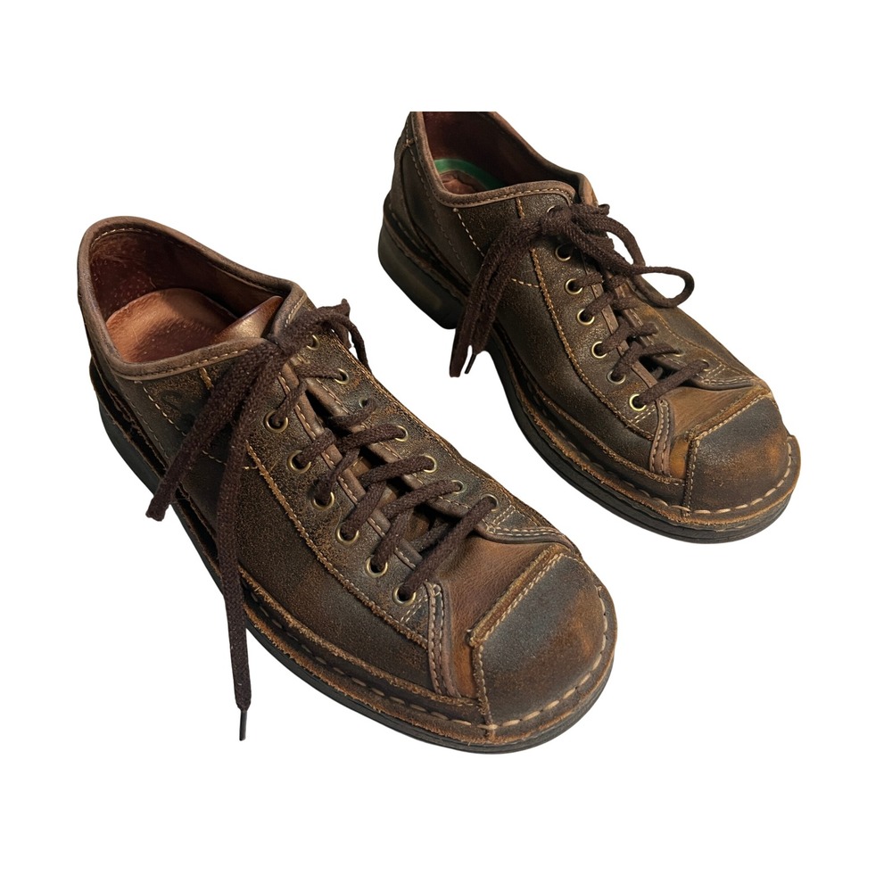 Clarks Active Air Brown Leather Lug Sole Lace-up Oxford Shoes Sz8.5 Y2K Chunky
